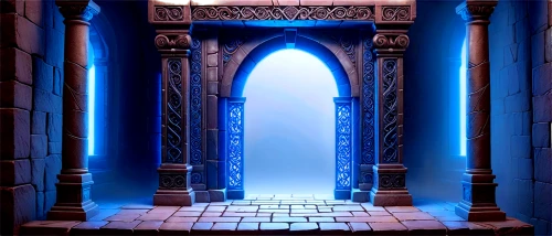 portal,blue doors,blue door,doorway,portals,the door,wall,gateway,entry forbidden,iron door,doors,front door,the threshold of the house,door,creepy doorway,stargate,arches,archway,hall of the fallen,majorelle blue,Unique,3D,Isometric