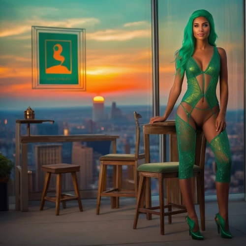 bodypaint,neon body painting,latex clothing,agent provocateur,green mermaid scale,bodypainting,heineken1,body painting,green skin,poison ivy,green mamba,emerald,photo session in bodysuit,fantasy woman,emerald lizard,tiana,jade,anahata,cleopatra,art model,Photography,General,Cinematic