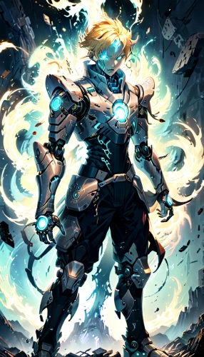 wind warrior,god of thunder,shiva,poseidon,fantasy warrior,fullmetal alchemist edward elric,tiber riven,game illustration,dragon slayer,he-man,white walker,summoner,valhalla,shaman,sea god,dane axe,norse,fire background,bronze horseman,god of the sea,Anime,Anime,General