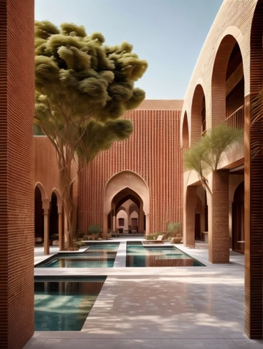 riad,marrakesh,qasr al watan,marrakech,islamic architectural,king abdullah i mosque,caravanserai,courtyard,persian architecture,inside courtyard,al nahyan grand mosque,qasr al kharrana,alhambra,morocco,caravansary,iranian architecture,quasr al-kharana,corten steel,alcazar of seville,ouarzazate