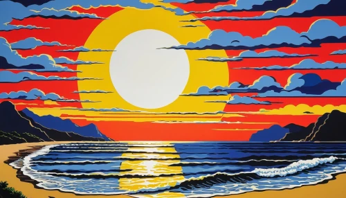 sun,sol,3-fold sun,el salvador dali,dali,la palma,beach ball,roy lichtenstein,egg sunny-side up,sunny side up,fuencaliente de la palma,96,9,sunny-side-up,reverse sun,el mar,sun and sea,mediterranean sea,tide,optical illusion,Illustration,Japanese style,Japanese Style 05