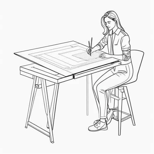 folding table,table artist,writing or drawing device,coloring pages,writing desk,frame drawing,wooden desk,coloring page,coloring pages kids,girl drawing,standing desk,male poses for drawing,coloring for adults,drawing course,sawhorse,coloring book for adults,illustrator,tablet computer stand,girl studying,drawing pad,Illustration,Black and White,Black and White 04