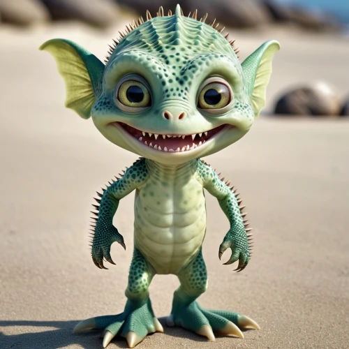 saurian,skylander giants,landmannahellir,malagasy taggecko,yoda,sphinx pinastri,goblin,kobold,iguana,fgoblin,cgi,sea devil,skylanders,green iguana,fenek,scandia gnome,schleich,little crocodile,aladin,reptilians,Photography,General,Realistic