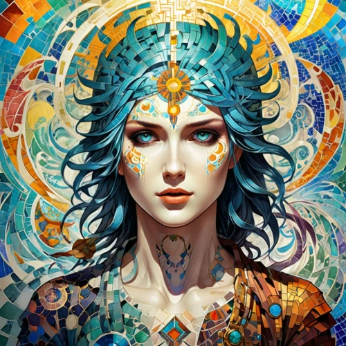 zodiac sign libra,priestess,amano,zodiac sign gemini,fantasy portrait,aquarius,psychedelic art,transistor,medusa,fantasy art,shamanic,boho art,astral traveler,anahata,gemini,kundalini,shiva,virgo,aura,deity,Unique,Design,Character Design