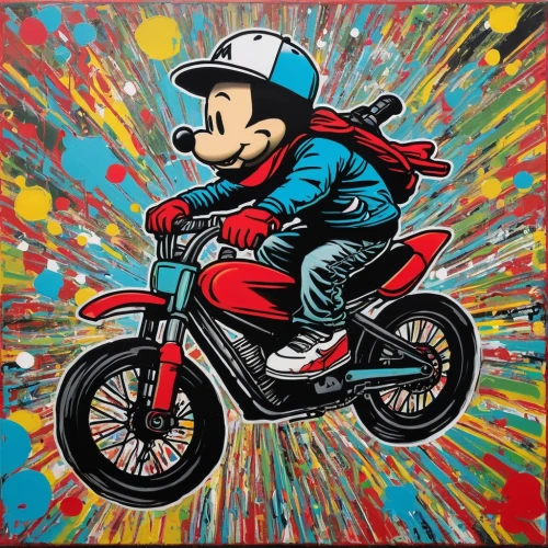 bike pop art,mickey mause,mickey mouse,motorbike,ducati,micky mouse,motorcycle,cool pop art,mickey,biker,pop art style,modern pop art,graffiti art,motor-bike,scooter,motorcycle racer,motorcycles,motorcyclist,moped,piaggio,Conceptual Art,Graffiti Art,Graffiti Art 01