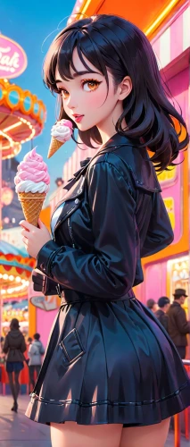 ice cream stand,ice cream parlor,ice cream,ice cream shop,neon ice cream,kawaii ice cream,icecream,ice-cream,woman with ice-cream,ice creams,ice cream cart,soft serve ice creams,bubble tea,neon coffee,soft ice cream,nico,sweet ice cream,dusk background,donut illustration,amusement park,Anime,Anime,Cartoon