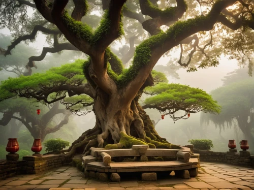 bodhi tree,dragon tree,the japanese tree,sacred fig,buddhist temple,japanese garden ornament,silk tree,tree of life,chinese temple,japanese garden,brookgreen gardens,rosewood tree,celtic tree,zen garden,magic tree,japanese zen garden,flourishing tree,the roots of trees,japanese shrine,bonsai,Conceptual Art,Sci-Fi,Sci-Fi 19