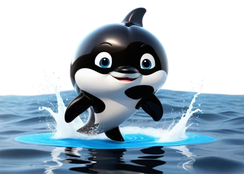 killer whale,orca,penguin,delfin,penguin baby,penguin enemy,baby-penguin,flipper,young penguin,fairy penguin,tux,african penguin,big penguin,cute cartoon character,rock penguin,northern whale dolphin,linux,swimfin,aquatic mammal,marine mammal,Unique,3D,3D Character