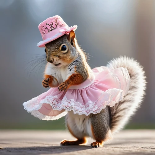 animals play dress-up,squirell,quinceañera,abert's squirrel,squirrel,the squirrel,squirrels,relaxed squirrel,eurasian squirrel,tree squirrel,racked out squirrel,musical rodent,chipping squirrel,sciurus carolinensis,gray squirrel,little hat,haute couture,pink hat,chilling squirrel,hat,Photography,General,Natural