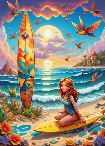 mermaid background,moana,sea beach-marigold,beach background,ocean paradise,nami,ocean background,girl with a dolphin,beach scenery,sun and sea,kite boarder wallpaper,sea-shore,surfboat,dream beach,summer background,sea,beach landscape,mermaid vectors,surfboard,fantasy art,Illustration,American Style,American Style 02