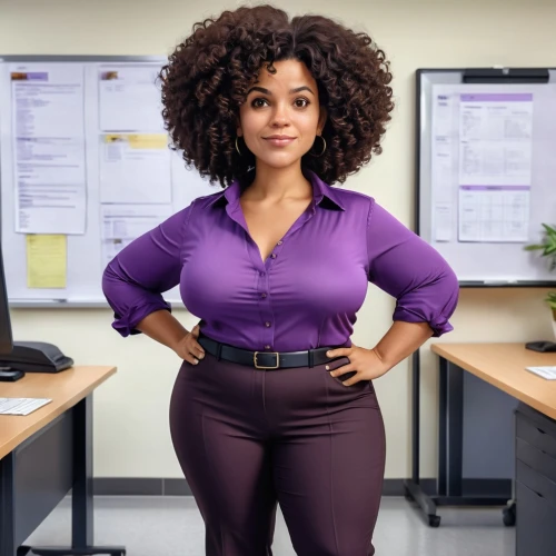 purple,women in technology,black women,plus-size model,black professional,office worker,afroamerican,african american woman,plus-size,plus-sized,sprint woman,mauve,place of work women,secretary,purple background,customer service representative,girl at the computer,la violetta,purple dress,viola