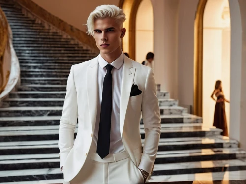 male model,wedding suit,men's suit,white coat,white-collar worker,bridegroom,men's wear,frock coat,concierge,overcoat,suit of spades,suit trousers,silver wedding,menswear,pompadour,white silk,young model istanbul,bellboy,versace,stylistically,Conceptual Art,Sci-Fi,Sci-Fi 17