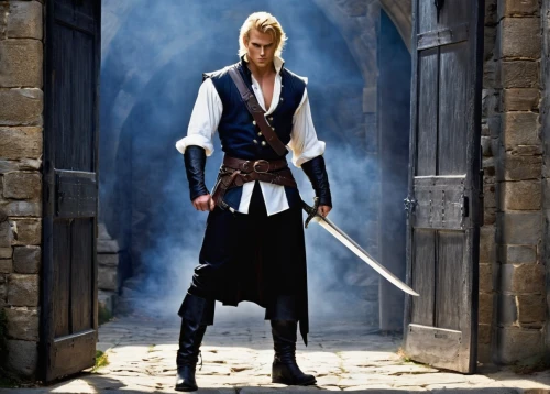 swordsman,martial arts uniform,fullmetal alchemist edward elric,king arthur,male elf,cosplay image,male character,swordsmen,cullen skink,sanji,musketeer,krad,artus,assassin,quarterstaff,longbow,puy du fou,templar,swordswoman,king sword,Conceptual Art,Fantasy,Fantasy 29