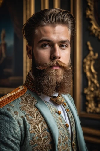 grand duke of europe,conquistador,htt pléthore,grand duke,aristocrat,male elf,viking,cravat,fantasy portrait,poseidon,beard,dwarf sundheim,valentin,portrait background,leonardo devinci,poseidon god face,romantic portrait,king ortler,bearded,felix,Photography,General,Fantasy