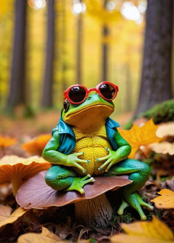 frog background,autumn background,barking tree frog,pacific treefrog,green frog,squirrel tree frog,tree frog,frog figure,frog through,perched on a log,autumn photo session,jazz frog garden ornament,woman frog,autumn mood,eastern dwarf tree frog,autumn theme,coral finger tree frog,common frog,autumn season,tree frogs,Illustration,Paper based,Paper Based 06