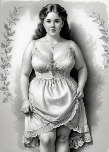 vintage woman,plus-size model,valentine pin up,vintage angel,crinoline,vintage girl,victorian lady,vintage women,vintage doll,hipparchia,vintage female portrait,plus-size,pinup girl,the girl in nightie,valentine day's pin up,nightgown,pin-up model,gordita,retro women,madeleine,Illustration,Black and White,Black and White 30
