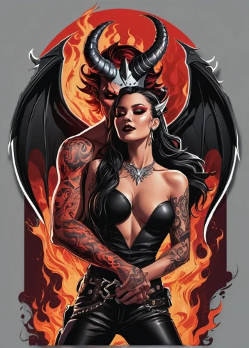 devil,fire devil,angel and devil,satan,devils,hot metal,tattoo girl,evil woman,black angel,fire siren,black dragon,diablo,lucifer,fire angel,devilwood,dark angel,bad girl,tattoo expo,kali,vampira,Unique,Design,Sticker