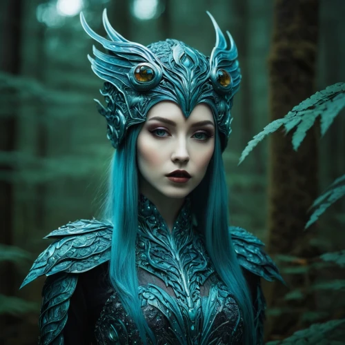 blue enchantress,violet head elf,elven,the enchantress,fantasy portrait,elven forest,faerie,forest dragon,faery,dark elf,dryad,fantasy art,ice queen,fantasy picture,fantasy woman,sorceress,fairy queen,headpiece,wood elf,druid,Photography,Artistic Photography,Artistic Photography 12