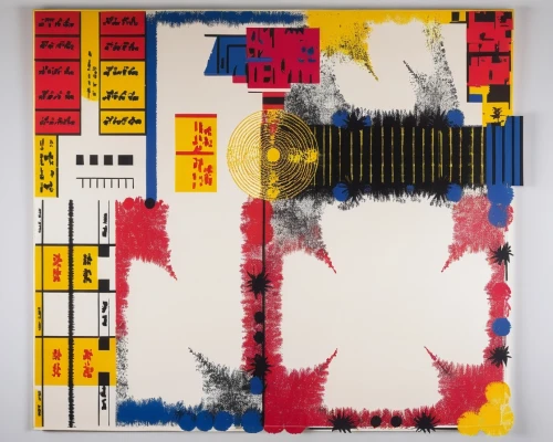 mondrian,tear-off calendar,blotter,parcheesi,three primary colors,andy warhol,klaus rinke's time field,matruschka,filmstrip,warhol,postmasters,circuit board,futura,film strip,motherboard,abstract painting,graphic card,file folder,masking tape,wall calendar,Conceptual Art,Graffiti Art,Graffiti Art 06