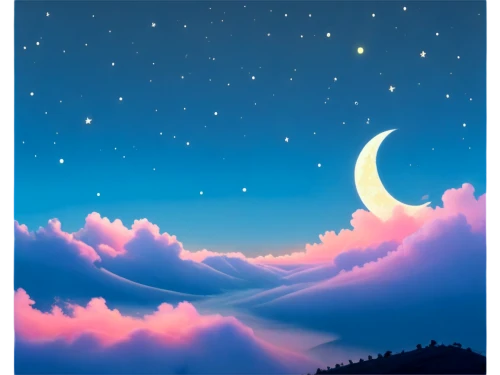 moon and star background,crescent moon,background vector,night sky,hanging moon,stars and moon,landscape background,moon and star,moonlit night,nightsky,night scene,starry sky,the night sky,dusk background,moon night,unicorn background,night stars,twiliight,moon phase,crescent,Illustration,Paper based,Paper Based 19