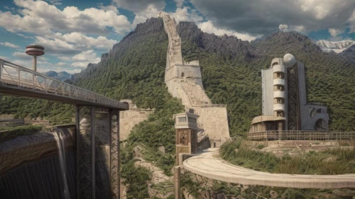 lookout tower,concrete bridge,observation tower,berchtesgaden national park,neuschwanstein castle,neuschwanstein,industrial ruin,watchtower,stalin skyscraper,schwabentor,hangman's bridge,dachstein,concrete plant,suspension bridge,digital compositing,seelturm,scenic bridge,reichsbahn,extradosed bridge,ski jump,Common,Common,Film