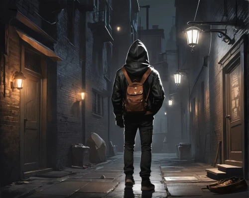 world digital painting,alleyway,hooded man,pedestrian,alley,cg artwork,music background,game art,play escape game live and win,a pedestrian,background images,background image,game illustration,pubg mascot,wanderer,standing man,adventure game,creative background,lamplighter,the wanderer,Unique,Design,Character Design