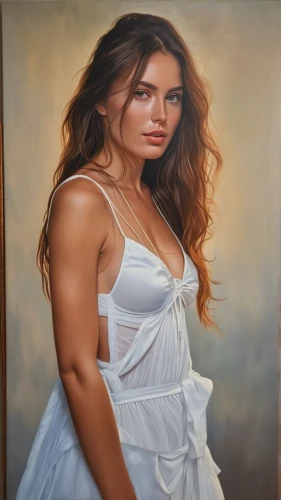oil painting on canvas,oil painting,oil on canvas,italian painter,art painting,girl in cloth,girl with cloth,oil paint,photo painting,painting technique,young woman,fabric painting,painting work,romantic portrait,painting,meticulous painting,girl in white dress,woman portrait,art model,female model,Photography,General,Realistic