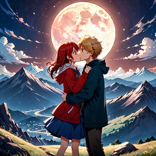 the moon and the stars,moon and star background,moon and star,moonrise,romantic scene,stars and moon,moon night,sun and moon,starry sky,the moon,blood moon,big moon,first kiss,twiliight,honeymoon,valentines day background,moon,moonlight,moon addicted,red-haired,Anime,Anime,Realistic