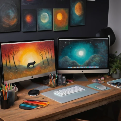 graphics tablet,working space,world digital painting,work space,workspace,apple desk,desk,illustrator,wooden desk,desk top,desk lamp,digital painting,colored pencil background,computer desk,workstation,work station,computer workstation,hand digital painting,work desk,creative office,Illustration,Abstract Fantasy,Abstract Fantasy 15