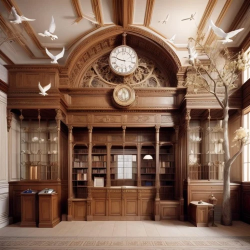 old library,reading room,longcase clock,library,old stock exchange,lecture room,public library,station clock,study room,entrance hall,secretary desk,lecture hall,court of justice,grandfather clock,assay office,cabinetry,art nouveau,court of law,art nouveau design,offices