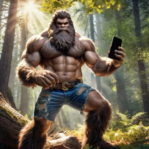 neanderthal,barbarian,cave man,ape,caveman,nordic bear,woodsman,lumberjack,tarzan,logging,wolfman,kong,king kong,gorilla,paleolithic,mobile gaming,smartphone,brawny,wolverine,forest man,Conceptual Art,Fantasy,Fantasy 27
