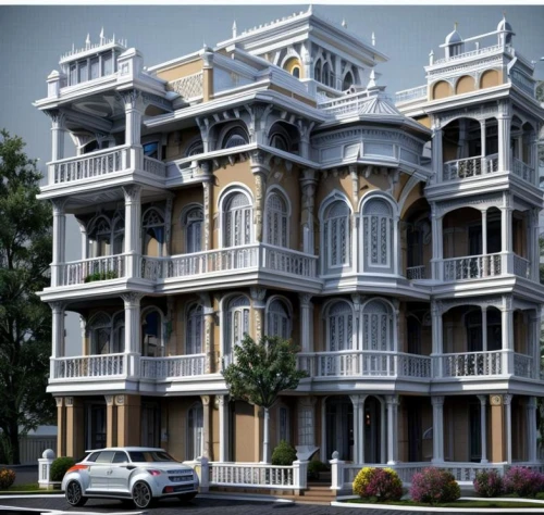 build by mirza golam pir,apartment building,architectural style,classical architecture,apartments,model house,jaipur,french building,3d rendering,residential building,facade painting,appartment building,exterior decoration,menger,islamic architectural,beautiful buildings,chennai,cochin,house with caryatids,salar flats