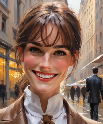 world digital painting,a girl's smile,the girl's face,woman face,city ​​portrait,woman's face,woman with ice-cream,woman at cafe,two face,sprint woman,tracer,romantic portrait,woman shopping,girl in a historic way,cappuccino,grin,photo painting,fantasy portrait,girl with speech bubble,digital painting,Digital Art,Impressionism