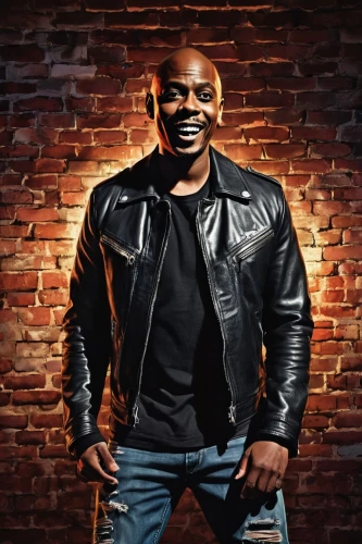 portrait background,michael jordan,black businessman,leather jacket,muscle icon,leather,jeans background,blade,black man,bulbull,morgan,brick wall background,bulldogg,pako,brick background,dj,mobile video game vector background,julius,world digital painting,african man,Illustration,Realistic Fantasy,Realistic Fantasy 39