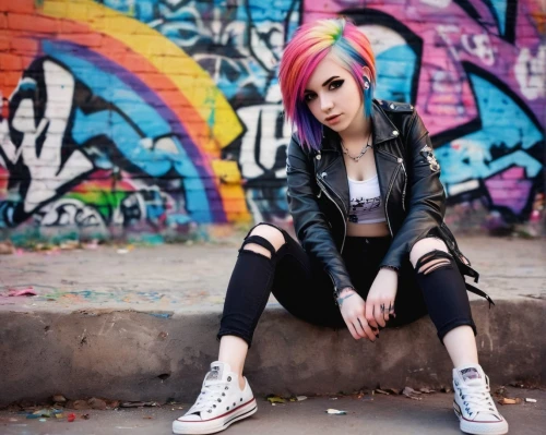 punk,emo,pink hair,lis,grunge,goth woman,punk design,converse,rocker,goth subculture,lycia,goth,skater,goths,brick wall background,madison,red brick wall,fashionable girl,leggings,brick background,Unique,3D,Panoramic