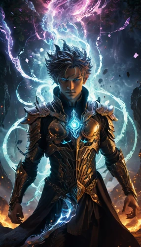 killua,magus,cg artwork,mage,fantasy portrait,solomon's plume,electro,merlin,games of light,god of thunder,dodge warlock,magic grimoire,sci fiction illustration,spark,wizard,fantasy art,lokportrait,leo,prejmer,archangel,Photography,General,Fantasy