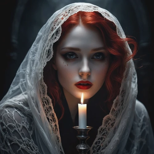 gothic portrait,mystical portrait of a girl,candlemaker,candlelight,sorceress,candlelights,priestess,burning candle,candlemas,romantic portrait,gothic woman,vampire woman,black candle,vampire lady,divination,candle light,candle,lighted candle,victorian lady,the enchantress,Photography,Artistic Photography,Artistic Photography 15