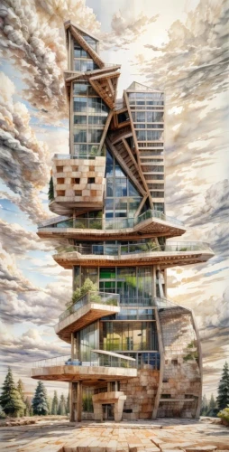 eco-construction,stilt house,futuristic architecture,sky apartment,eco hotel,dunes house,residential tower,skyscraper,the skyscraper,modern architecture,frame house,cubic house,stalin skyscraper,tree house hotel,kirrarchitecture,timber house,glass building,observation tower,tree house,large home
