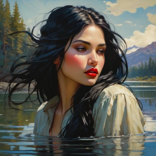 girl on the river,the blonde in the river,girl on the boat,romantic portrait,floating on the river,mystical portrait of a girl,oil painting on canvas,oil painting,fantasy portrait,fantasy art,art painting,selanee henderon,reflections in water,world digital painting,young woman,on the river,girl portrait,wild water,freshwater,immersed,Conceptual Art,Fantasy,Fantasy 18