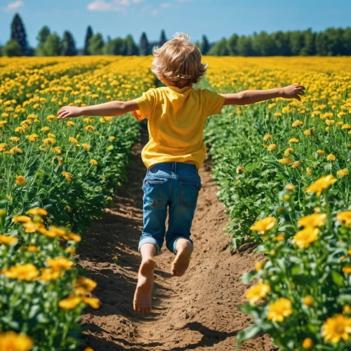 girl picking flowers,flying dandelions,picking flowers,sunflower field,field of rapeseeds,girl in flowers,flower field,flowers field,field of flowers,little girl running,yellow daisies,dandelion field,daffodil field,little girl in wind,chasing butterflies,dandelion flying,meadow play,child playing,blooming field,sunflowers,Photography,General,Realistic