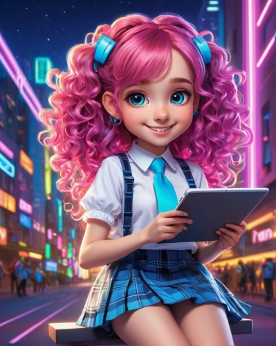 cute cartoon character,girl at the computer,holding ipad,anime 3d,harajuku,merida,ipad,movie player,anime girl,girl studying,anime cartoon,agnes,pixie-bob,cg artwork,waitress,online date,cute cartoon image,cg,ipad mini 5,rockabella,Art,Classical Oil Painting,Classical Oil Painting 23