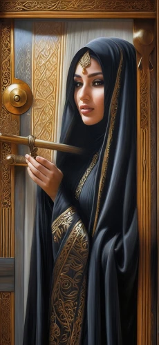 abaya,persian poet,islamic girl,muslim woman,oil painting on canvas,ancient egyptian girl,oil painting,praying woman,priestess,girl in cloth,iranian,persian,woman praying,fantasy portrait,hijab,woman thinking,girl with cloth,meticulous painting,girl in a historic way,woman drinking coffee,Conceptual Art,Fantasy,Fantasy 30