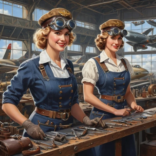 workers,douglas aircraft company,sewing factory,pin-up girls,vintage girls,aircraft construction,1940 women,retro pin up girls,female worker,riveting machines,gunsmith,vintage women,stewardess,revolvers,pin up girls,shoemaking,hat manufacture,factories,assembly line,seamstress,Photography,General,Natural