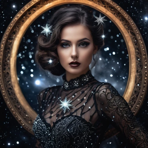 queen of the night,fantasy portrait,victorian lady,horoscope libra,art deco woman,vintage woman,gothic portrait,crystal ball-photography,image manipulation,lady of the night,sorceress,fantasy art,magic mirror,mystical portrait of a girl,photo manipulation,gothic fashion,gothic woman,the enchantress,fantasy picture,fantasy woman,Photography,General,Fantasy