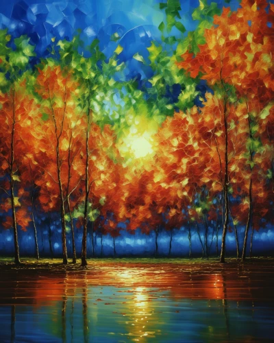 autumn background,autumn landscape,colorful background,oil painting on canvas,autumn forest,colorful light,fall landscape,landscape background,colored leaves,colorful tree of life,art painting,autumn trees,forest landscape,color fields,autumn scenery,oil painting,evening lake,light of autumn,background colorful,oil on canvas,Photography,General,Realistic