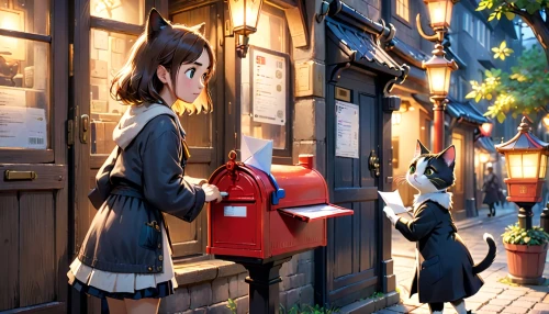 letter box,hare trail,love letter,fox and hare,delivery service,a letter,bremen town musicians,newspaper delivery,christmas messenger,flower delivery,mailbox,mail,fairy tale,mail box,euphonium,newspaper box,female hares,parcel mail,postman,courier box,Anime,Anime,Cartoon