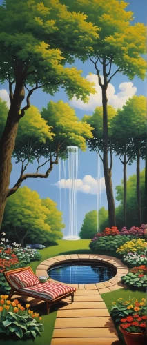 garden of eden,secret garden of venus,home landscape,landscape background,mushroom landscape,nature garden,arboretum,lily pond,nature landscape,futuristic landscape,japan garden,forest landscape,japanese garden,springtime background,gardens,lotus pond,zen garden,cartoon forest,tree grove,lilly pond,Art,Artistic Painting,Artistic Painting 06