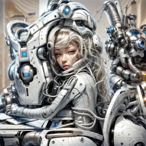 cyborg,cybernetics,sci fiction illustration,biomechanical,artificial intelligence,mech,mecha,ai,bot,chat bot,humanoid,mechanical,scifi,robotics,sci fi,steampunk,cyberspace,chatbot,robotic,women in technology