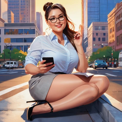 woman holding a smartphone,woman sitting,bussiness woman,girl sitting,office worker,white-collar worker,girl at the computer,secretary,women in technology,sprint woman,businesswoman,woman eating apple,advertising figure,receptionist,mobile banking,business woman,girl studying,business girl,woman drinking coffee,world digital painting,Illustration,Japanese style,Japanese Style 06