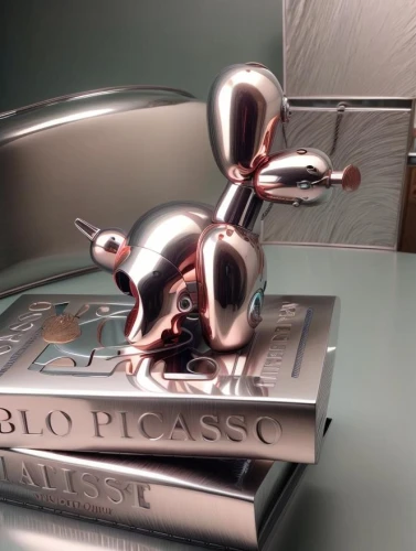 silver octopus,deco bunny,book glasses,book gift,bookend,piggybank,silver lacquer,plastic arts,3d bicoin,paperweight,piano books,pig,stainless steel,vintage car hood ornament,pinocchio,picasso,blo,dumbo,plastic model,lucky pig